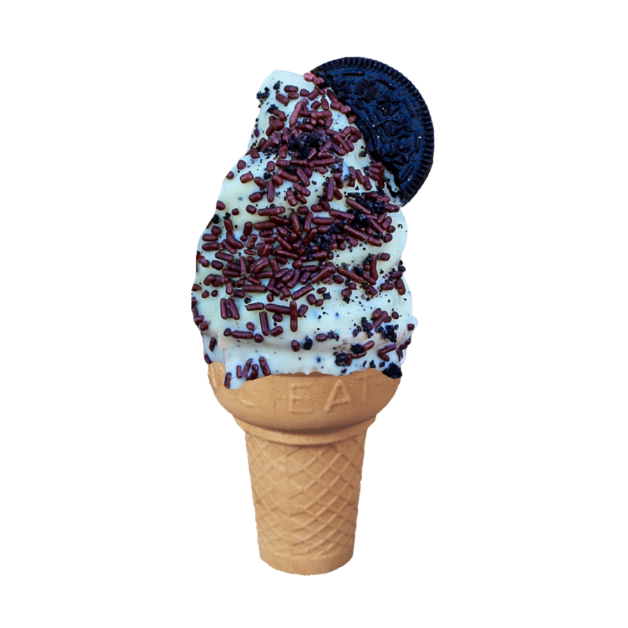 Cookies and Cream dipped ice cream cone