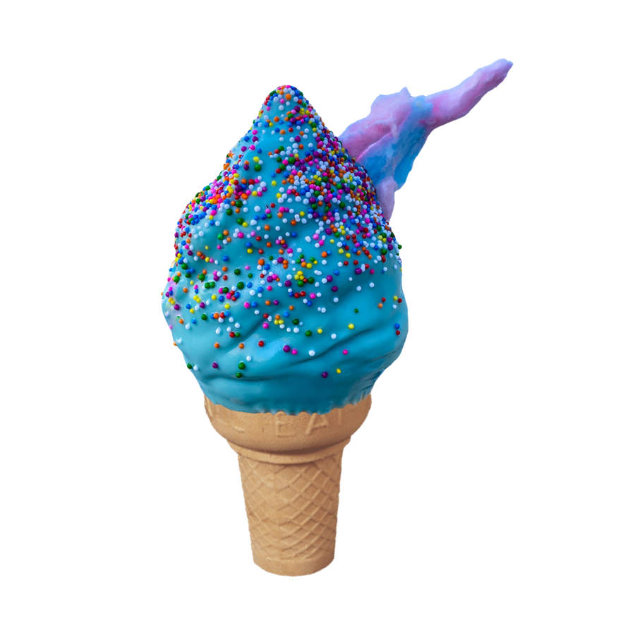 Cotton Candy dipped ice cream cone