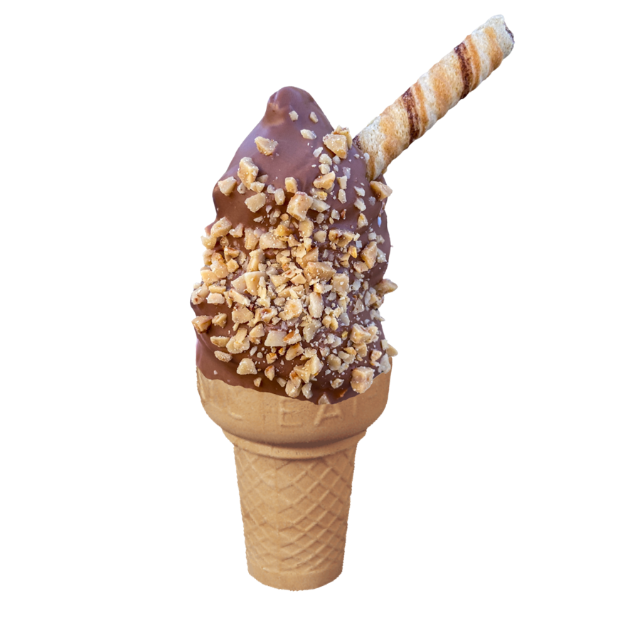 Hazelnut dipped ice cream cone