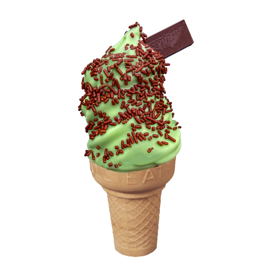 Mint Chocolate dipped ice cream cone